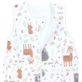 TupTam Sommerschlafsack Baby mit Beinen Leichter Schlafsack Baby Sommer 0.5 TOG, OEKO-TEX, Farbe: Reh hase bär waschbär grau beige Größe: 104-110