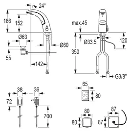 Conti+ iQ Waschtischarmatur berührungslos A10 Click 100.000.11,