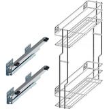 woplus - Schrankauszug Küche mit Softclose [250mm] ausführung Links | Auszug Küchenschrank - 2 Etage | Unterschrankauszug Chrome | Apothekerschrank Auszug | Küchenschrank Organizer Ausziehbar