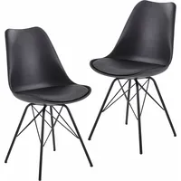FineBuy 2er Set Esszimmerstuhl Küchenstuhl Kunstleder Design Polsterstuhl Stuhl