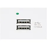 Maclean Brackets USB-Steckdose 2x USB-Anschluss bis 2,1A Weiß