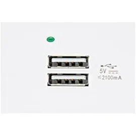 Maclean Brackets USB-Steckdose 2x USB-Anschluss bis 2,1A Weiß