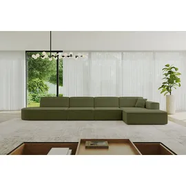 altdecor Eckcouch Polyester L-Form 3-Sitzer Grün