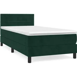 vidaXL Boxspringbett 100 x 200 cm Dunkelgrün