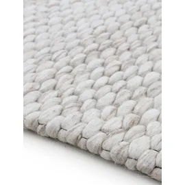 carpetfine Wollteppich Sina beige, H:14mm Ø:80cm, Wolle, Teppiche, grobe Struktur, Zeitloses Design, reine Wolle, Wohnzimmer