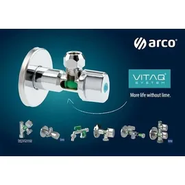 ARCOCERE Arco Eckventil A-801/2"x 3/8" mit Filter, Anti-Kalk, Chrom - Silber