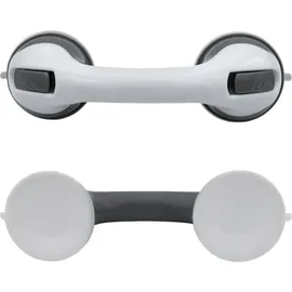 Spetebo Haltegriff mit Saugnapf 120 kg Duschgriff rutschfest grau/weiß 2er Set