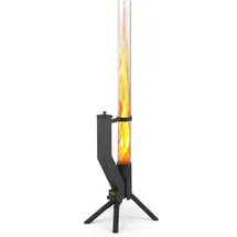 gardenflare Feuerrohr – Edelstahl Feuersäule und Pelletfackel für Terrasse Garten Schwarz,