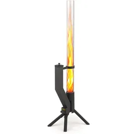 gardenflare Feuerrohr – Edelstahl Feuersäule und Pelletfackel für Terrasse Garten Schwarz,