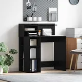 vidaXL Schreibtisch mit Stauraum Schwarz Eiche