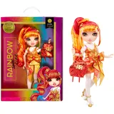 MGA Entertainment Rainbow High Junior High Special Edition - Laurel DE-VIOUS - 23 cm große Rote und orangefarbene Modepuppe mit Zubehör und aufklappbarem, weichem Rucksack - Geschenk & Sammlerstück für Kinder von 4-12