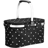 Navaris Einkaufskorb Kühltasche faltbar - 27L Kühlkorb Picknickkorb Isolier Korb - 43x26cm Einkaufstasche Coolerbag auslaufsicher in Schwarz