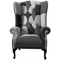 JVmoebel Ohrensessel, Ohrensessel Chesterfield Klassisch Design Sessel Textil Wohnzimmer bunt