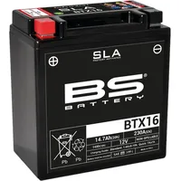 BS Battery 300763 BTX16 AGM SLA Motorrad Batterie, Schwarz