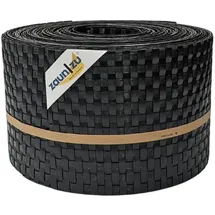 zaunzu® Sichtschutzstreifen 10 x 255 cm Schwarz Rattan 10 St.