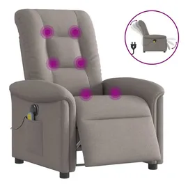 vidaXL Massagesessel Elektrisch Taupe Stoff