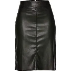 bonprix Trendiger Lederimitat-Bleistiftrock, schwarz, 46