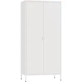 [en.casa] Kleiderschrank Esteli 80 x 170 x 45 cm Weiß