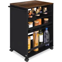bomoe Nischenwagen Servierwagen auf Rollen 50x38x79cm Schwarz-braun