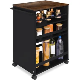 bomoe Nischenwagen Servierwagen auf Rollen 50x38x79cm Schwarz-braun