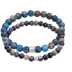 KUZZOI Achat Edelstein Perlen Bead 925 Silber Herrenschmuck   Herren 