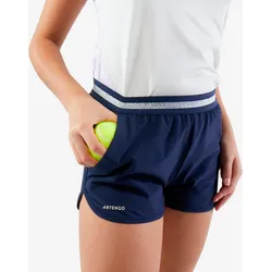 Tennis-Shorts Mädchen TSH500 marineblau stahlblau 141-148cm 10-11J