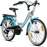 Rezzak 20 Zoll Kinderfahrrad Mädchenfahrrad 7 Gang Shimano RH 31cm Türkis Neu -085