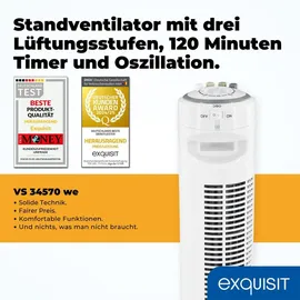 Exquisit 40 cm Turmventilator Weiß