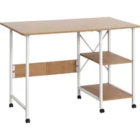 Homcom Klapptisch Schreibtisch auf Rollen, mdf Natur 107x55x76cm Aosom