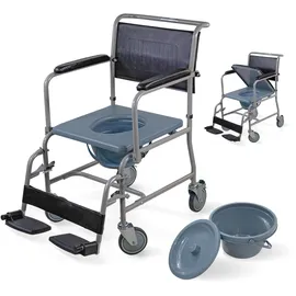 Mobiclinic Toilettenstuhl mit Rollen grau