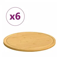 vidaXL Schneidebretter 6 Stk. Ø30x1,5 cm Bambus