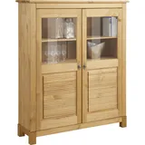 Home Affaire Highboard »Rauna«, Vitrine, Breite 111,6 cm, aus massiver Kiefer, beige