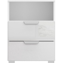 Nachtkommode RAUCH „Orias“ Sideboards Gr. B/H/T: 47 cm x 62 cm x 42 cm, 2, weiß (weiß, hochglanz weiß) Nachtkonsolen und Nachtkommoden inkl. Filzboxen-Set