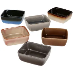 6er Set Snack- & Dip-Schale eckig 10,5x8,4cm Earth - 24301896
