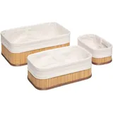 Five Aufbewahrungskorb 3er Set aus Bambus in Beige