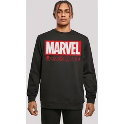 Kapuzenpullover F4NT4STIC "Marvel Logo washed Care Waschanleitung", Herren, Gr. XXL, schwarz, Obermaterial: 50% Baumwolle, 50% Polyester, casual, relaxed fit, Rundhals, Langarm, Pullover, Print