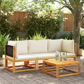 vidaXL Garten-Ecksofa mit Kissen Massivholz Akazie