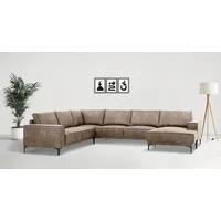 OTTO home Wohnlandschaft OTTO HOME "OLAND U-Form, XXL, B: 342 cm, Skandi-Design", grau (taupe), B:342cm H:85cm T:260cm, 100% Polyester, Sofas, Wohnlandschaft, Skandi-Design in Struktur, Flachgewebe, Luxus-Microfaser, Boucle