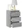 vidaXL Nachtschrank Grau 40 x 35 x 62,5 cm