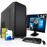 SYSTEMTREFF Office / Home Komplett-Paket - Core i3 12100F - Nvidia GeForce GT 1030 2GB - 16GB - 512GB M.2 NVMe + - 24 Zoll Monitor - Desktop PC