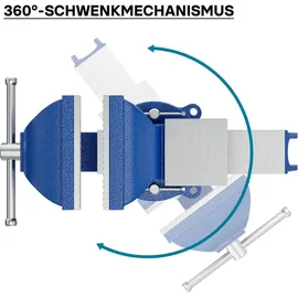 Wiltec Schraubstock Metall 125 mm grau