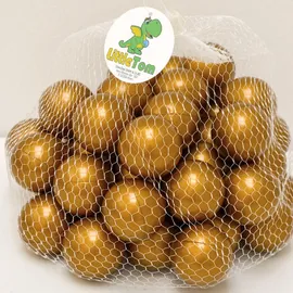 LittleTom 50 Bälle für Bällebad 5,5cm Babybälle Plastikbälle Baby Spielbälle Gold