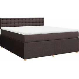 vidaXL Boxspringbett mit Matratze Dunkelbraun 180x200 cm Stoff
