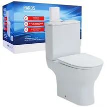 Duschmeister Paros Stand-WC mit WC-Sitz Weiß spülrandlos