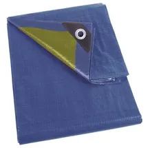 Perel Abdeckplane 6 x 10 m Blau/Khaki