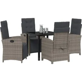 vidaXL Garten Essgruppe 5-tlg. Grau