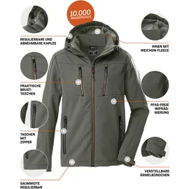KILLTEC Herren Softshelljacke mit abzippbarer Kapuze KOW 79 MN SFTSHLL JCKT, oliv, L