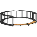vidaXL Whirlpool-Umrandung Holztreppe schwarz