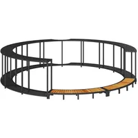 vidaXL Whirlpool-Umrandung Holztreppe schwarz