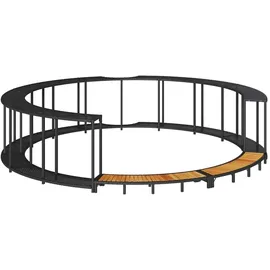 vidaXL Whirlpool-Umrandung Holztreppe schwarz